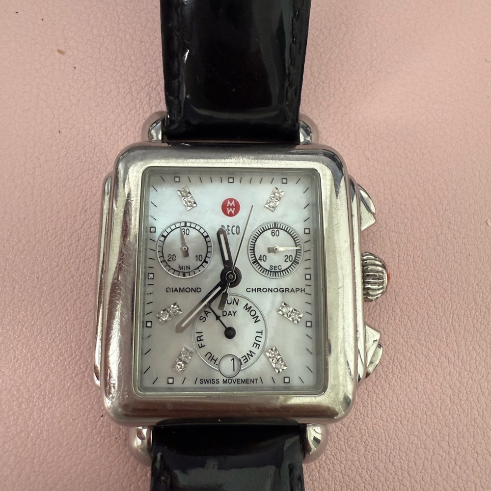 Woman’s  Silver and Black Chronograph Watch